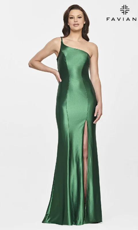 Satin Faviana One-Shoulder Long Prom Dress S10811