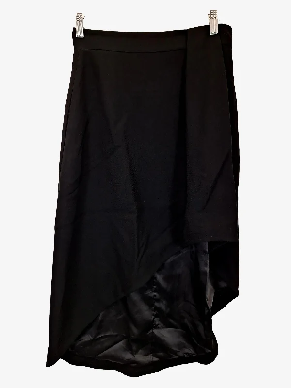 Bianca Spender Classic Asymmetric Midi Skirt Size 8